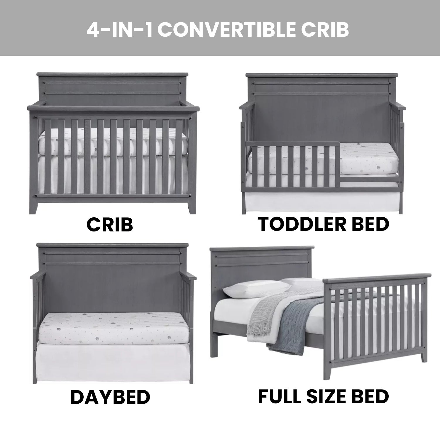 Ellison 4 In 1 Convertible Crib Soho Baby