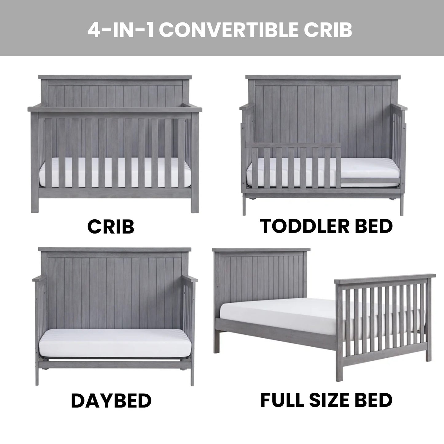 Everlee 4 in 1 Convertible Crib