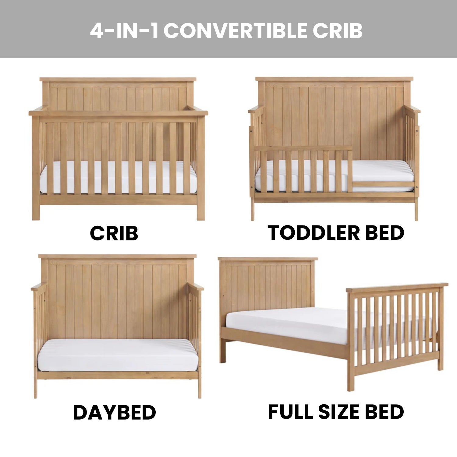 Everlee 4 in 1 Convertible Crib