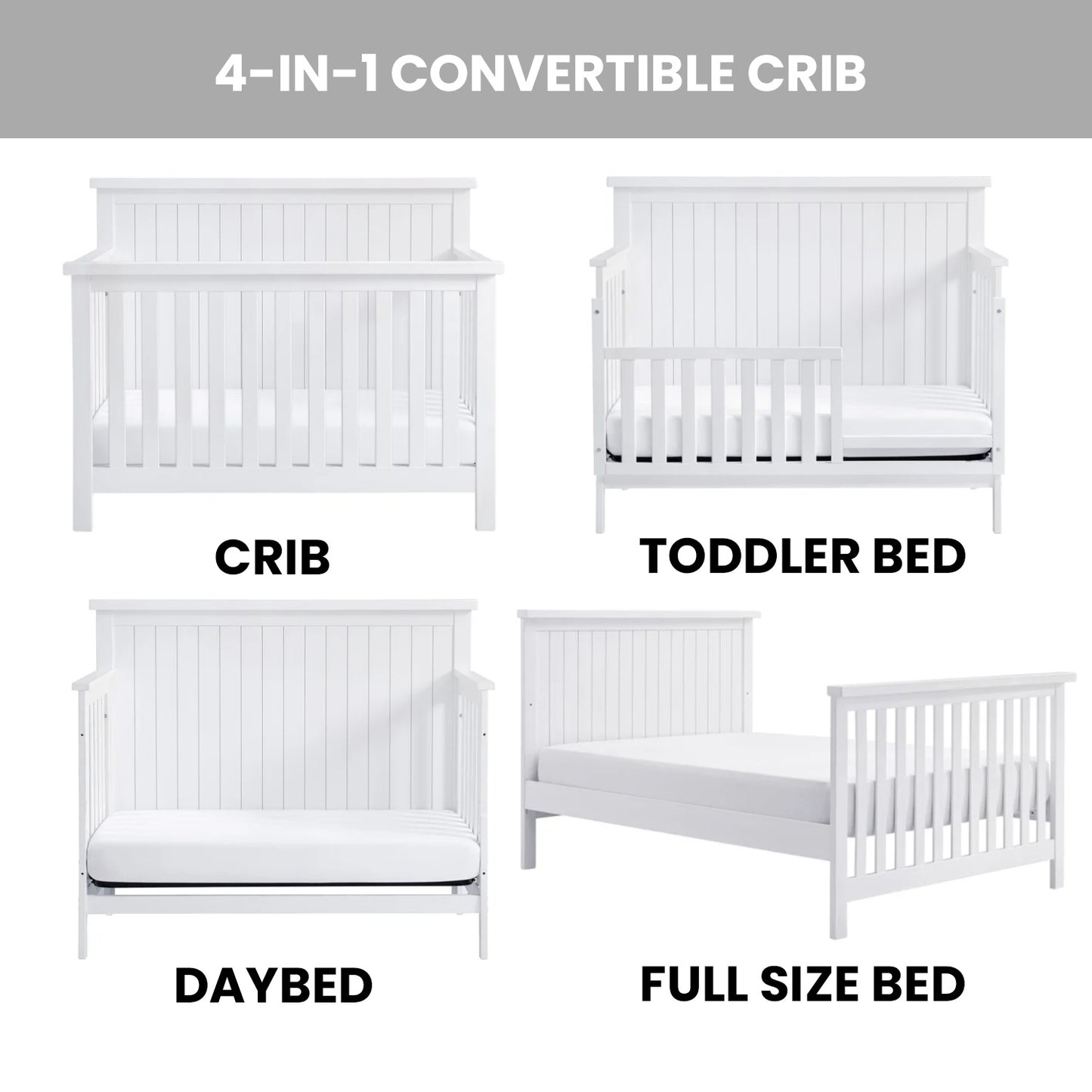 Everlee 4 in 1 Convertible Crib