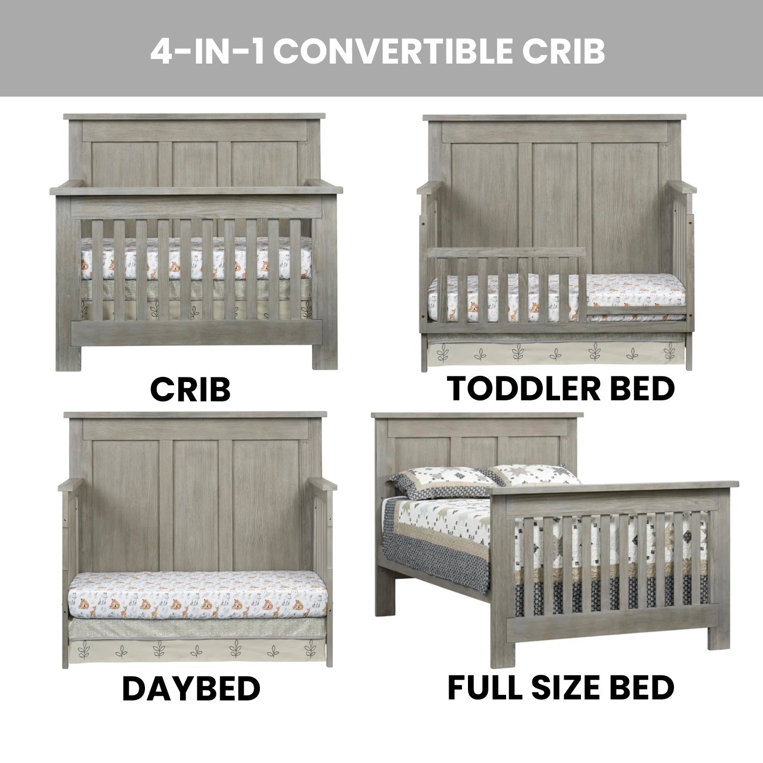 Hanover 4 In 1 Convertible Crib